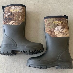 RedHead Camo Utility Waterproof Rubber Boots for Youth
